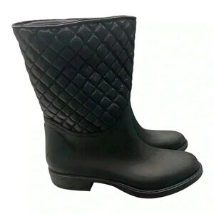NAPA FLEX Basic Low Black Rainboot Made In Italy Retail $140 Size 9W